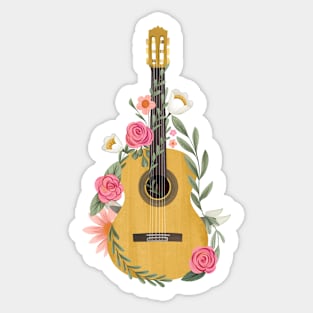 Floral Guitar Sticker